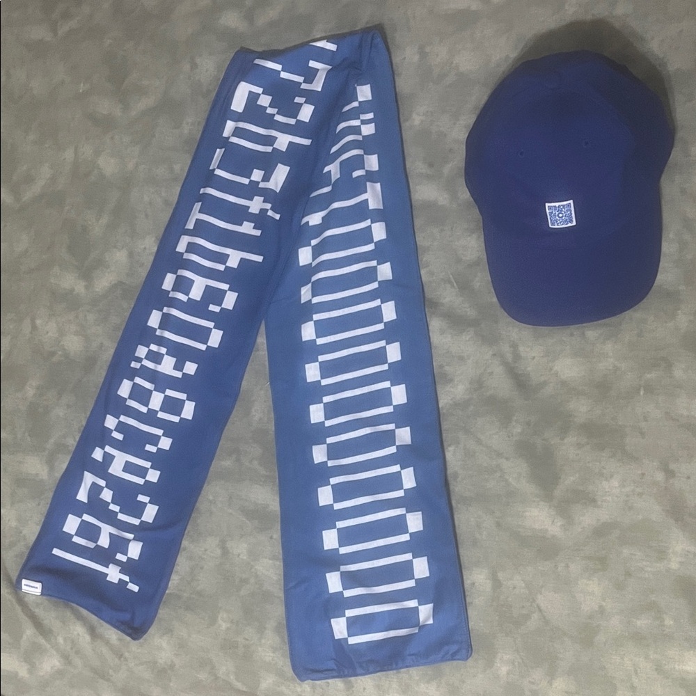 Coinbase Both Blue Hex Code Scarf & Hat ‘Coinbasi… - image 1